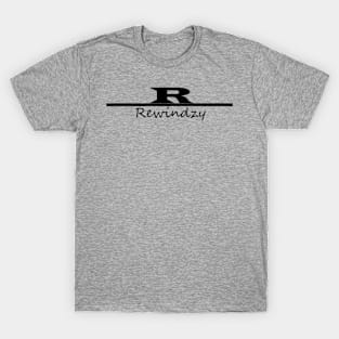 iRewindzy logo & Text black T-Shirt